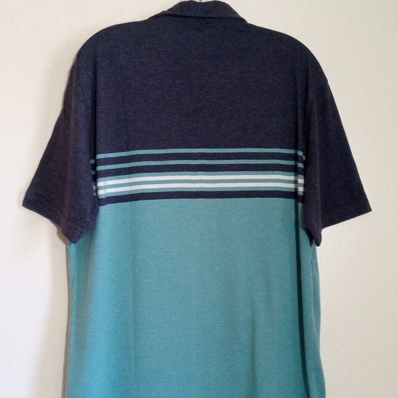 Izod blue striped polo shirt men size large GUC - Picture 6 of 7